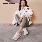 Skechers斯凯奇熊猫鞋女拼接厚底老爹鞋时尚休闲运动鞋149238 NAT自然色 37