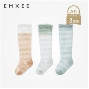 EMXEE 嫚熙 儿童袜子薄款夏季季长筒纯棉宝宝袜子春秋过膝婴儿无骨防滑袜