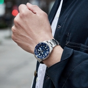 精工（SEIKO）手表 新盾牌5号系列100米防水自动/手动上链钢带海岛蓝水鬼机械男表 SRPD51K1 生日礼物