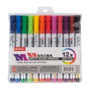 晨光(M&G)文具12色彩色白板笔 儿童绘画涂鸦记号笔 易擦会议笔 12支装AWMY2302