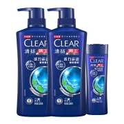 CLEAR/清扬去屑活力运动型薄荷洗发水500g*2+100g清凉洗发膏