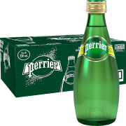 perrier 巴黎水 法国原装进口 原味气泡矿泉水 330ml*24瓶 玻璃瓶整箱装