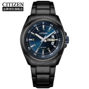 西铁城(CITIZEN)手表 光动能深海蓝盘双日历带夜光三折扣运动男表 AW0024-58LB