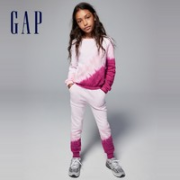 Gap 盖璞 女童扎染抓绒套头衫卫衣