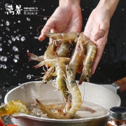 国产大虾 万景 北海鲜冻白虾(大号) 净重4斤 80-100只  对虾 生鲜 海鲜