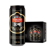 青岛啤酒（Tsingtao）黑啤12度 500ml*12听 大罐整箱装 （新老包装随机发放）