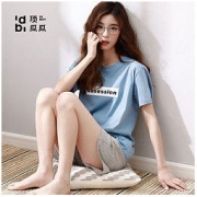 顶瓜瓜 睡衣女100%纯棉夏天薄款透气舒适夏季全棉可外穿家居服套装