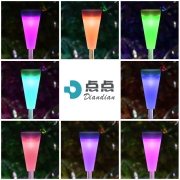 点点 太阳能灯草坪灯户外庭院灯防水led地插灯花园别墅景观装饰彩灯路灯家用小夜灯 彩光版七只装