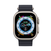 Apple Watch Ultra 智能手表 GPS + 蜂窝款 49毫米 钛金属原色 钛金属表壳午夜色海洋表带MQF63CH/A