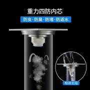 潜水艇（Submarine）LTF40-10 黄铜镀镍四防地漏干湿区通用超薄亚银拉丝面40管径