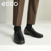 ECCO爱步男鞋正装鞋 方头软底舒适乐福鞋 正装莫克661824 黑色66182411001 42