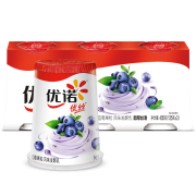 限地区：yoplait 优诺 优丝蓝莓果粒酸奶风味发酵乳135g*3*6件