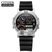西铁城 CITIZEN 手表 星河战舰系列PU表带石英表黑盘运动手表JG0070-11E