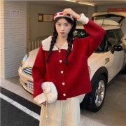 拼多多百亿补贴：芭欧 女 日系娃娃领毛衣针织开衫