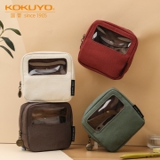 国誉（KOKUYO） 一米新纯系列WSG-KUSK291收纳窗口包小巧化妆包便捷手账包可视笔袋包包 米色