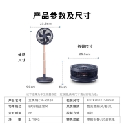 艾美特（AIRMATE） 无线遥控落地扇家用节能摇头户外风扇USB充电直流变频伸缩台地两用折叠电风扇 10寸CM-RD20（五叶款）