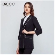 G2000 纵横两千 女装时尚职业ol通勤一粒扣l西服百搭拼接薄款西装外套女新款