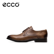 ECCO爱步男鞋商务皮鞋男简约正装鞋耐磨圆头德比鞋 墨本621634 棕色62163401112 43