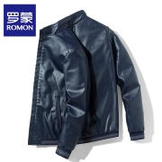 仿皮免烫，Romon罗蒙 秋冬新款商务休闲仿皮夹克外套 2色
