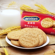 英国进口 麦维他（Mcvitie's） 爆款零食 原味全麦粗粮酥性消化饼干 250g 早餐下午茶零食 进口代餐饼干