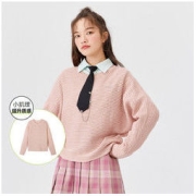Semir 森马 毛衫女2022早秋季打底衫新款通勤圆领套头衫简约纯色百搭