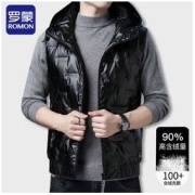 ROMON 罗蒙 秋冬装高档男士羽绒服中青年坎肩连帽白鸭绒保暖连帽马甲外套