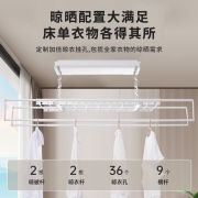 凯迪仕（KAADAS） 电动晾衣架阳台自动升降智能声控晾衣机多功能隐藏晒衣架晾衣杆华为HiLink 【KL20-白-精灵款】照明+固定杆+36个挂孔