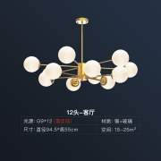 雷士（NVC）吊灯魔豆分子灯客厅卧室书房餐厅北欧灯具灯饰创意现代轻奢12头吊灯