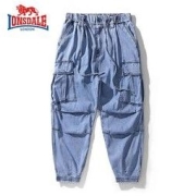 LONSDALE 龙狮戴尔牛仔裤子男士休闲宽松束脚长裤ins潮牌工装男裤