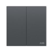 ABB开关插座面板 盈致系列灰色  无边框纯平开关面板一位开关二位开关三位开关四位单控多控开关 双开双控