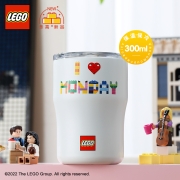 乐高（LEGO）水杯保冷杯300ml IP限定周一万岁咖啡杯白色夏季礼物便携高颜值304不锈钢