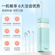 叹美 便携式冲牙器情侣家用正畸洗牙器水牙线电动清洁口腔小米粥清洁神器机 送礼物 送男女朋友 MS18珠光白（水箱140Ml+3种模式+喷嘴5支