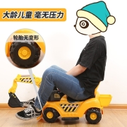 儿童挖掘机玩具车可坐人可骑大号电动挖土机挖挖机工程车1-3-6岁男孩圣诞节礼物 滑行款【手动挖臂+抓手+音乐+大礼包】