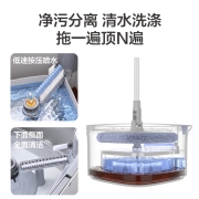 京东京造 净污分离旋转拖把 新一代清污分离洗脱一体 家用一拖净 拖地神器懒人擦地墩布拖布（2块拖布）