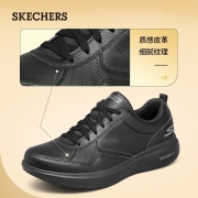 斯凯奇Skechers男鞋皮鞋男休闲百搭软底商务休闲鞋运动户外舒适透气减震通勤正装鞋216000 全黑色/BBK 39.5