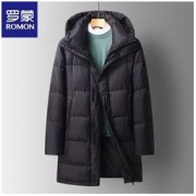 ROMON 罗蒙 专柜极寒中长款羽绒服男2022冬季新款加厚保暖连帽面包服外套