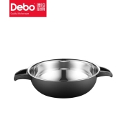 Debo 德铂 德雅图不锈钢底炖锅电磁炉通用蒸锅26cm