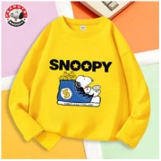 SNOOPY 史努比 男童T恤2022秋季新款纯棉长袖中大童上衣男宝宝打底衫帅气