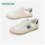 hotwind 热风 2022年春季新款男士时尚休闲鞋舒适小白鞋系带板鞋拼色德训鞋
