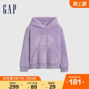【抱抱绒】Gap男女童秋季2022新款LOGO软毛珊瑚绒宽松卫衣446293