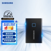 三星（SAMSUNG） 1TB Type-c USB 3.2 移动固态硬盘（PSSD） T7 Touch 黑色 NVMe传输速度1050MB/s 指纹识别