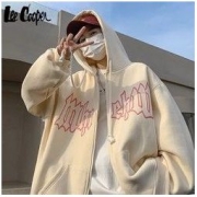 Lee Cooper 连帽卫衣男春秋季宽松设计感小众美式oversize高街外套