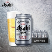 Asahi朝日啤酒（超爽生）11.2度 330ml*15听 整箱装中秋送礼