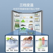 美的(Midea)双变频一级能效十字双开门冰箱 家用风冷无霜净味保鲜 温湿精控大容量精细储存 523升净味保鲜BCD-523WSPZM(E)