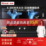 林内（Rinnai）燃气灶 天然气灶双头 嵌入式烈焰聚火熄火保护装置 强化玻璃JZT-2E01M 天然气