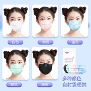 维德（WELLDAY）一次性医用外科口罩挂耳式三层无菌级防细菌轻薄透气医用防护多色情侣款防护口罩 【粉色 医用外科灭菌50只】 10只/袋*5