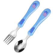 泰福高TAFUCO 儿童餐具 儿童训练叉勺 小猪佩奇蓝色 3件套 S-4339