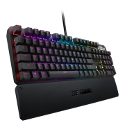 华硕 TUF 飞行堡垒K3 机械键盘 有线游戏键盘 RGB背光 带掌托 机械青轴 黑色