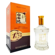 白云边 十五年陈酿 浓酱兼香型白酒 42度 450ml*6瓶 整箱装 （箱内含礼品袋）
