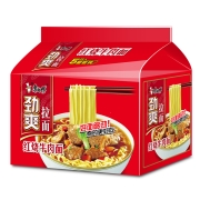 康师傅 方便面（KSF) 劲爽袋面 红烧牛肉面袋面 泡面五连包